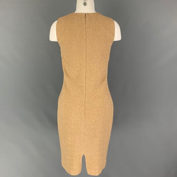 RALPH LAUREN Black Label Size 6 Beige Wool Blend Woven Sleeveless Dress - Picture 3 of 5